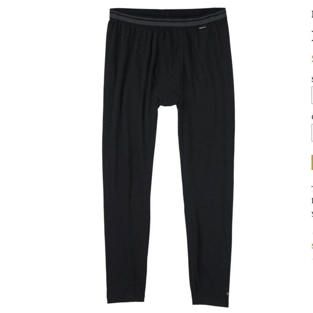 Burton Men’s DRYRIDE Base Layer Pants Small Black Ski Snowboard Midweight